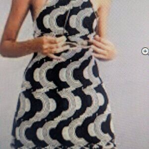 New Anthropologie Maeve Halter Mini Dress Woman Size 2 Black White With Tags US